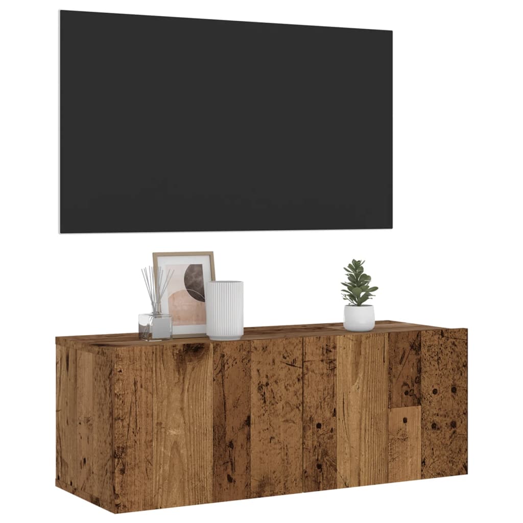 Mobili Tv A Parete 2Pz 80X30X30 Cm
