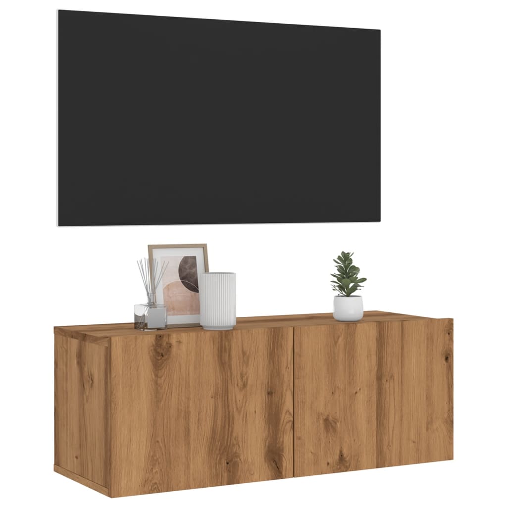 Mobili Tv A Parete 2Pz 80X30X30 Cm