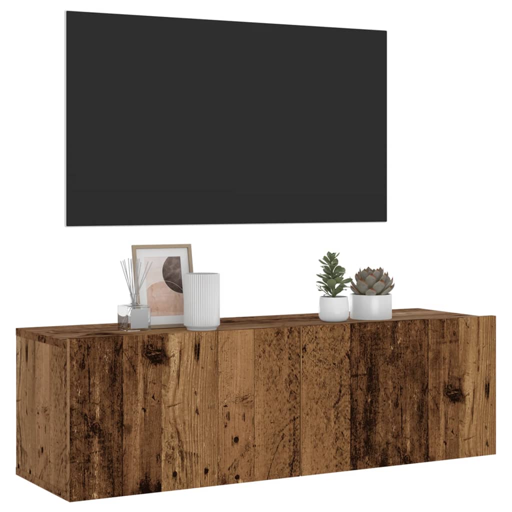 Mobili Tv A Parete 2Pz 80X30X30 Cm