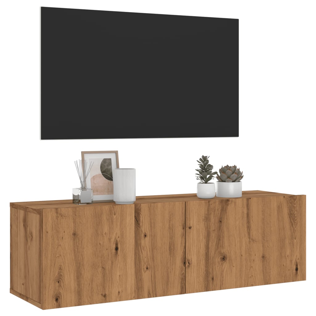 Mobili Tv A Parete 2Pz 80X30X30 Cm