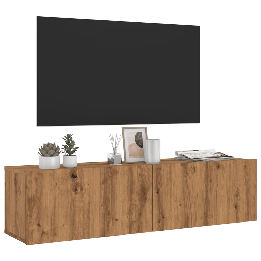 Mobili Tv A Parete 2Pz 80X30X30 Cm