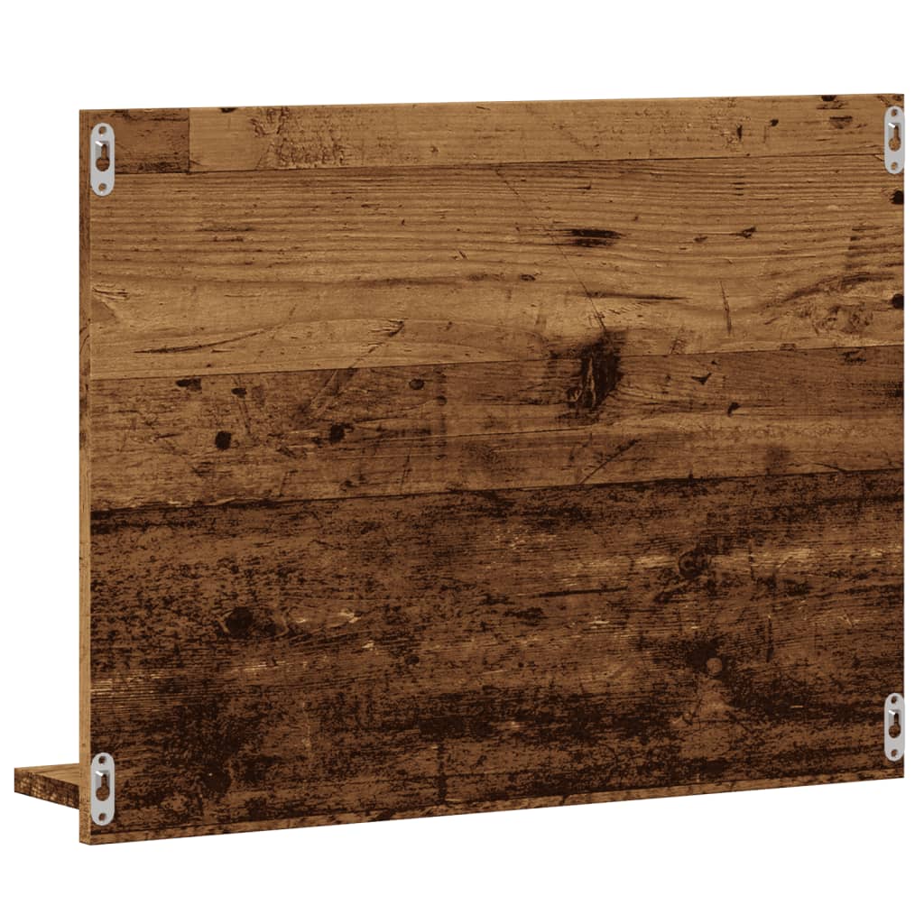 Armadietto A Specchio Da Bagno Legno Vecchio 60X10,5X45 Cm