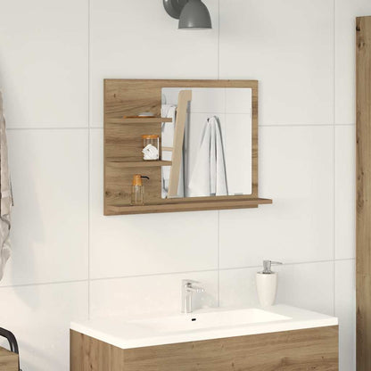 Armadietto A Specchio Da Bagno Legno Vecchio 60X10,5X45 Cm