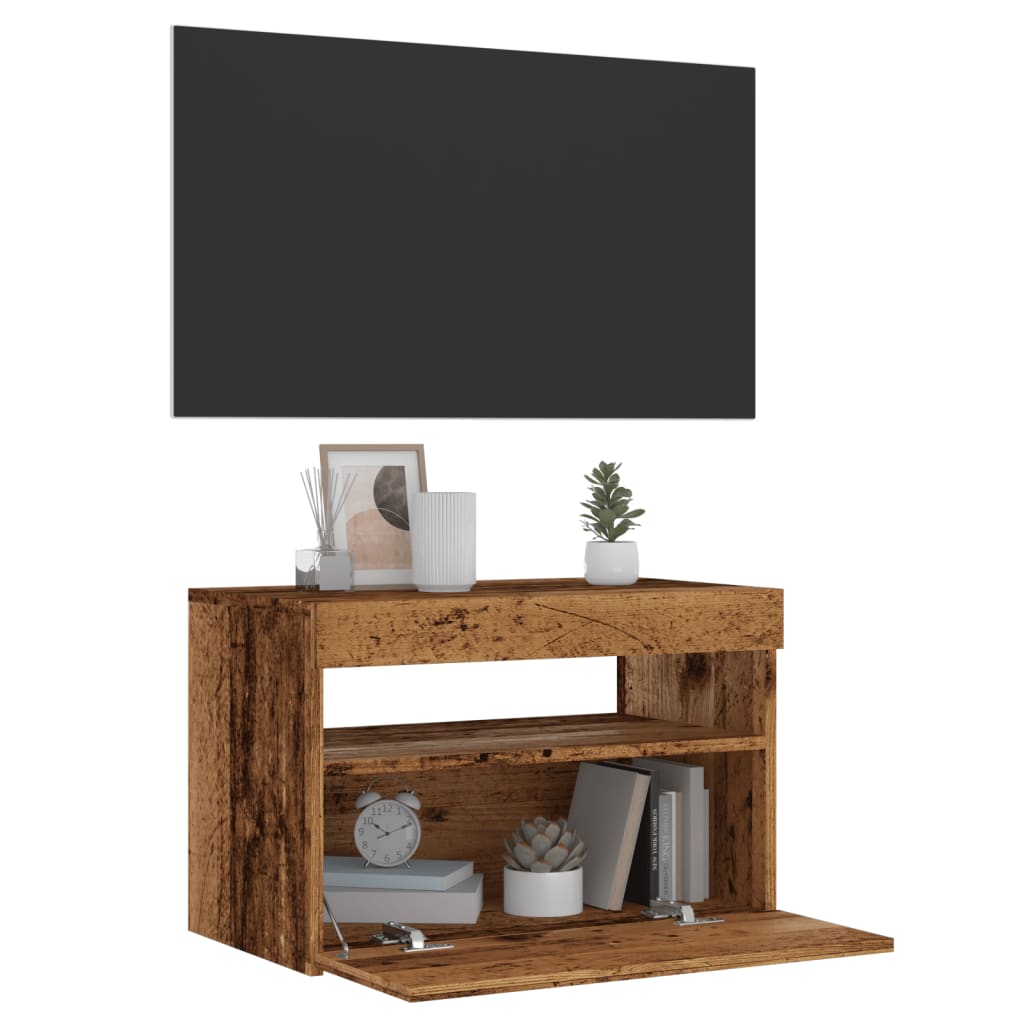 Mobili Porta Tv Con Luci Led 2 Pz 75X35X40 Cm