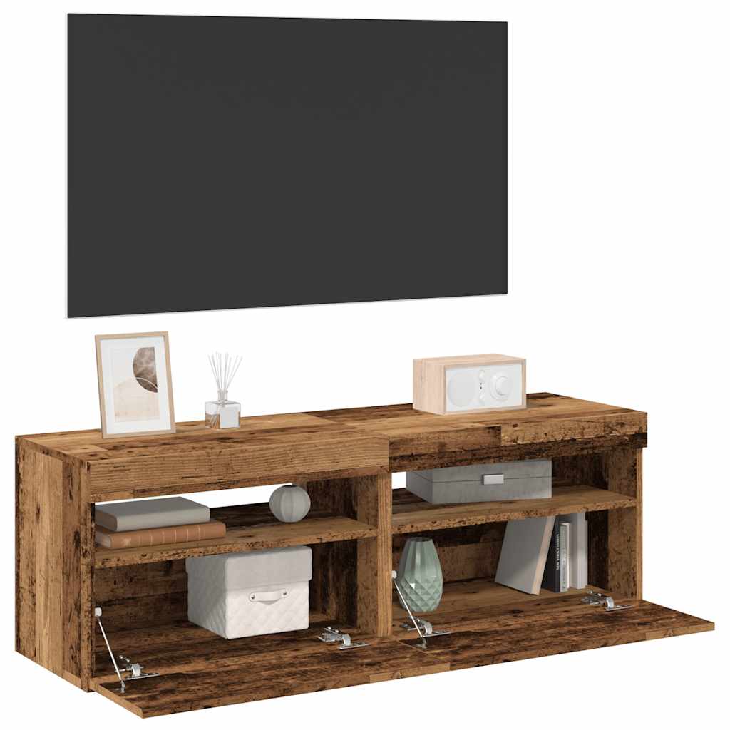 Mobili Porta Tv Con Luci Led 2 Pz 75X35X40 Cm