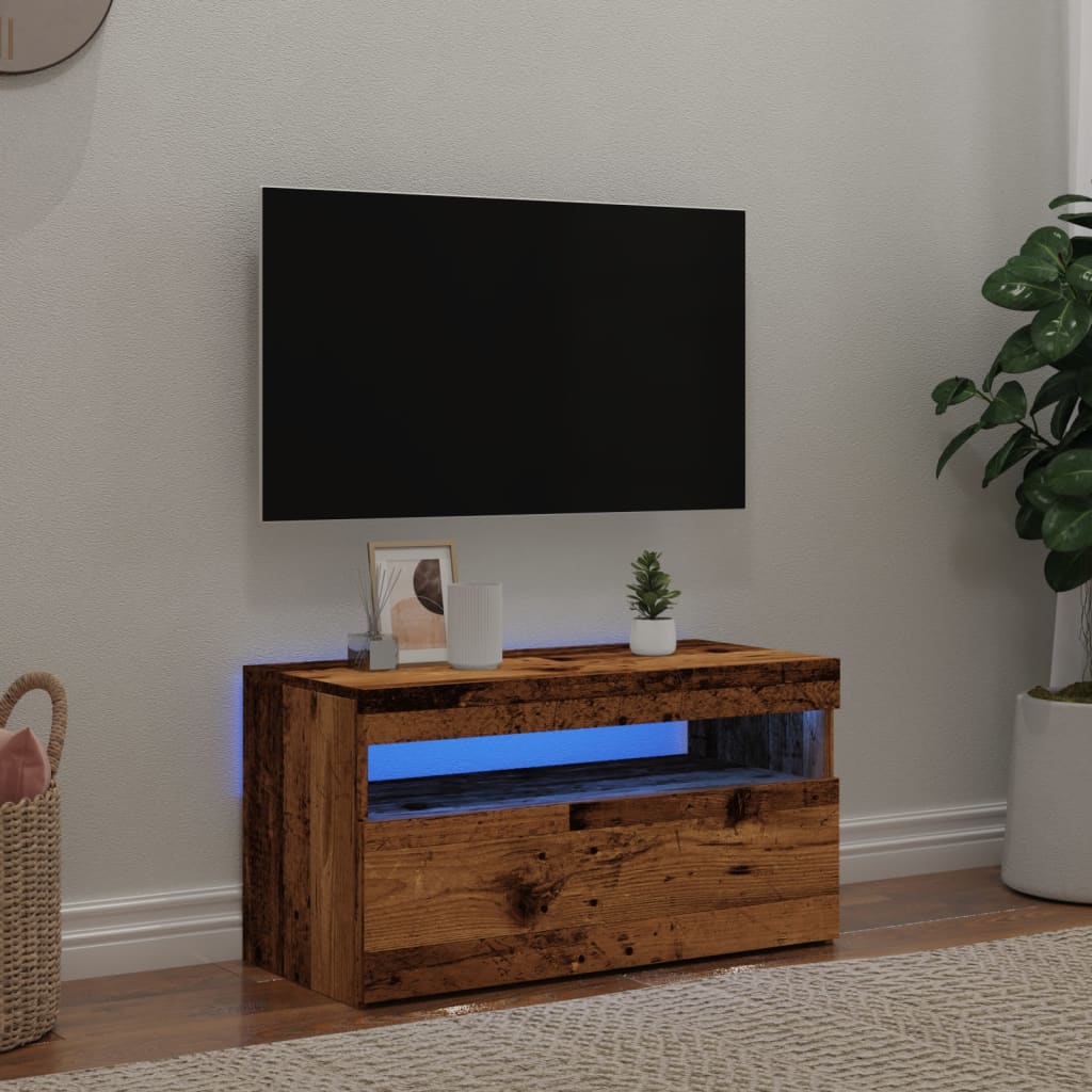 Mobili Porta Tv Con Luci Led 2 Pz 75X35X40 Cm