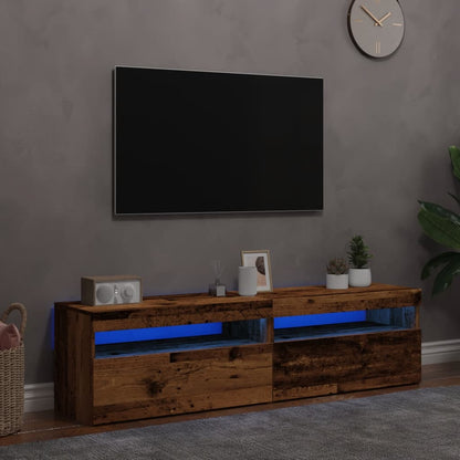Mobili Porta Tv Con Luci Led 2 Pz 75X35X40 Cm