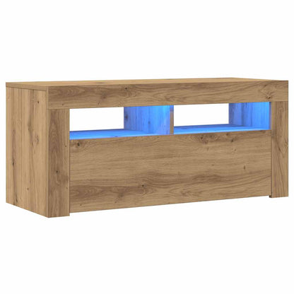 Mobile Porta Tv Con Led Artigianale 90X35X40 Cm Multistrato