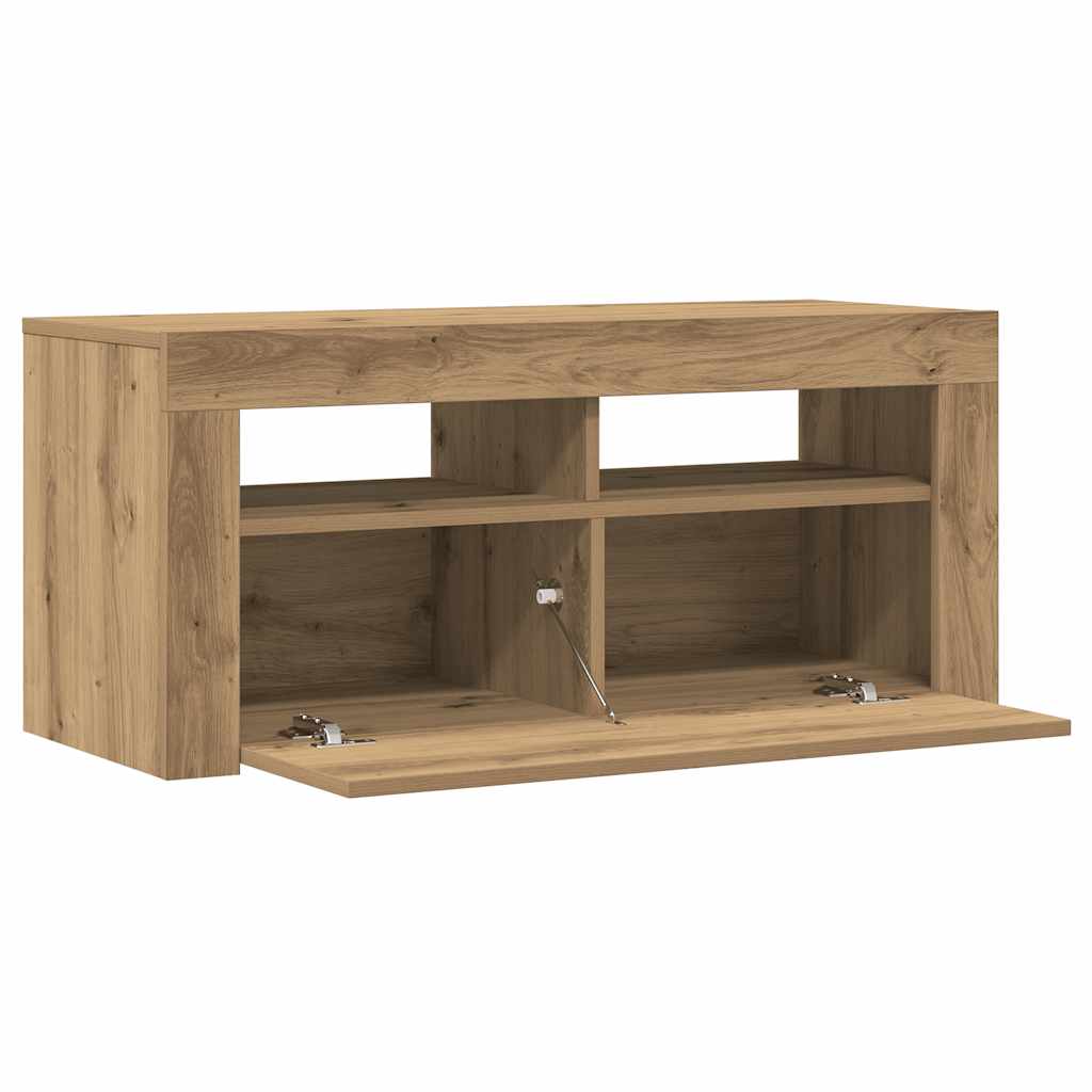 Mobile Porta Tv Con Led Artigianale 90X35X40 Cm Multistrato