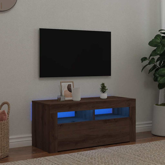 Mobile Porta Tv Con Led Artigianale 90X35X40 Cm Multistrato