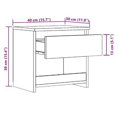 Comodini 2Pz 40X30X39Cm In Legno Multistrato