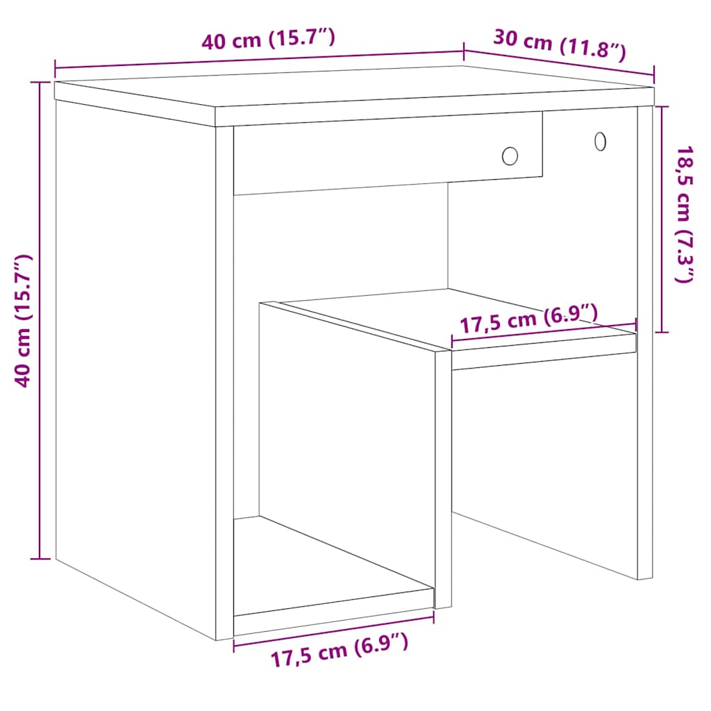 Comodino 40X30X40 Cm In Legno Multistrato