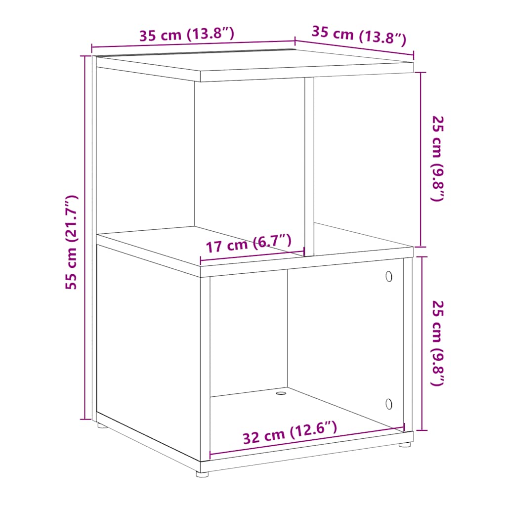 Comodino Legno Vecchio 35X35X55 Cm In Legno Multistrato