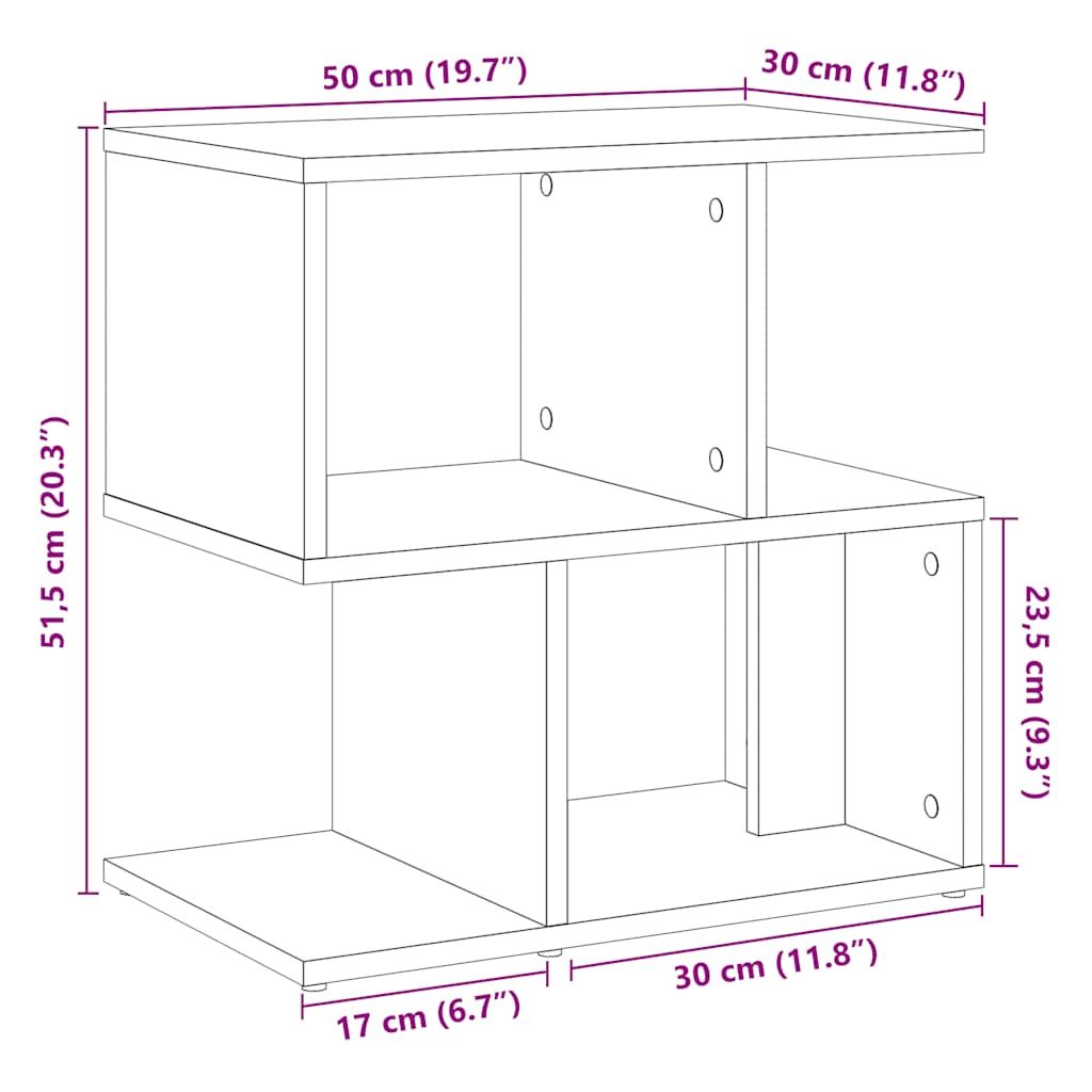 Comodini 2Pz 50X30X51,5 Cm Legno Multistrato