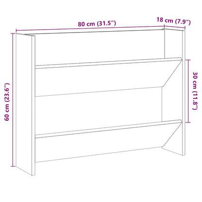 Scarpiera A Muro 80X18X In Truciolato Rovere Artigianale