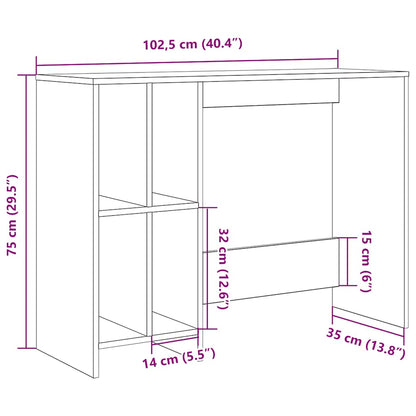 Scrivania 102,5X35X75Cm In Legno Multistrato