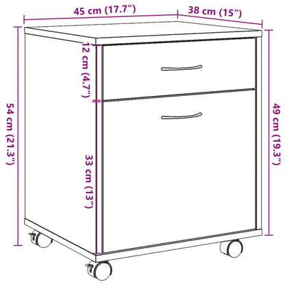 Armadietto Con Ruote 45X38X54 Cm Truciolato
