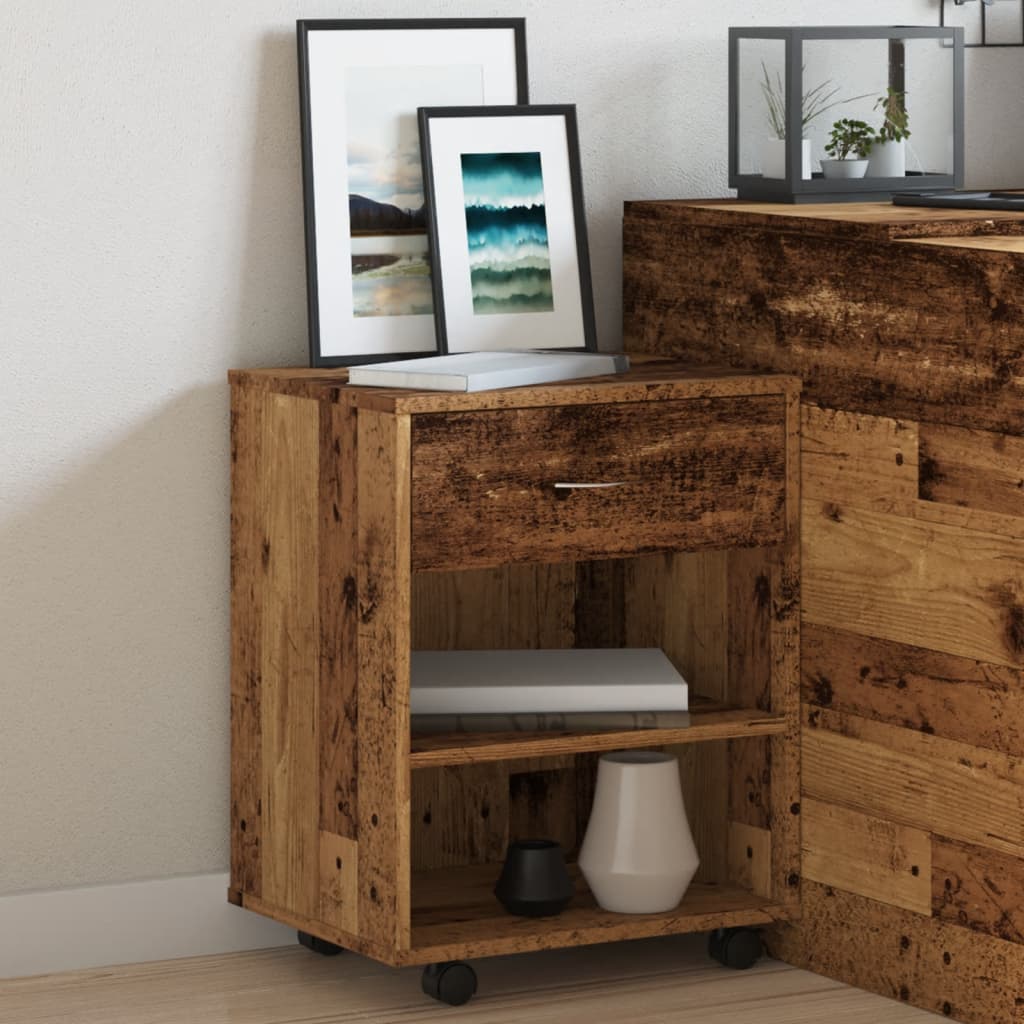 Mobiletto Con Ruote 46X36X59 Cm In Truciolato