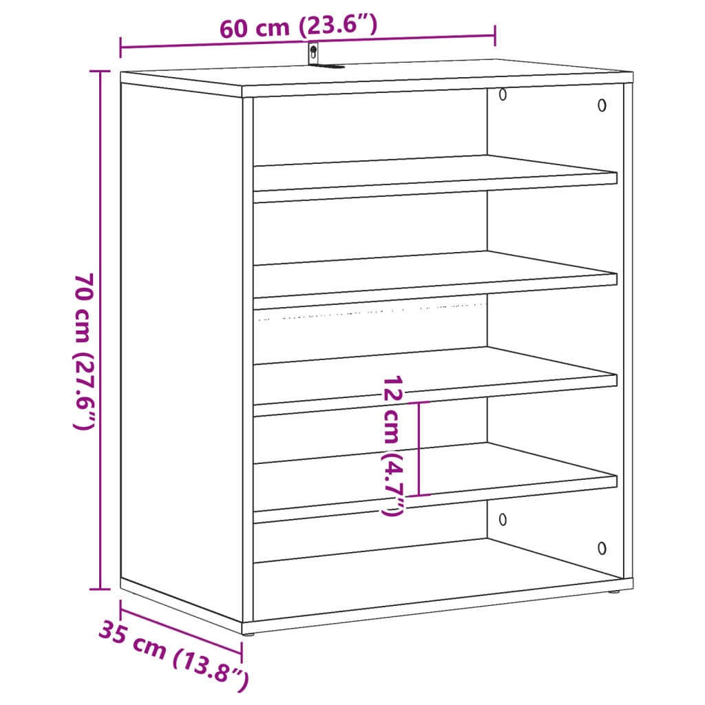 Scarpiera 60X35X70 Cm In Legno Multistrato