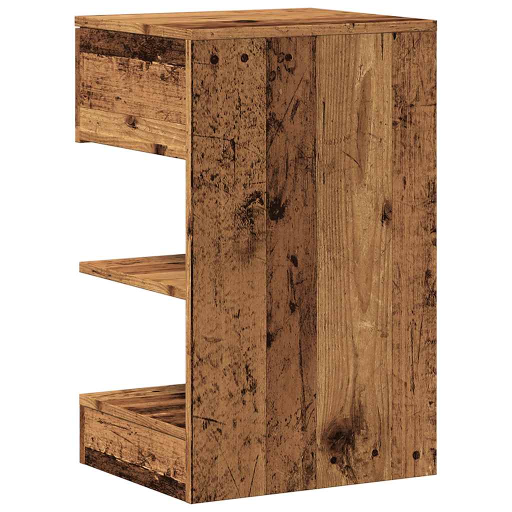Comodino In Legno Vecchio 40X35X65 Cm In Legno Multistrato
