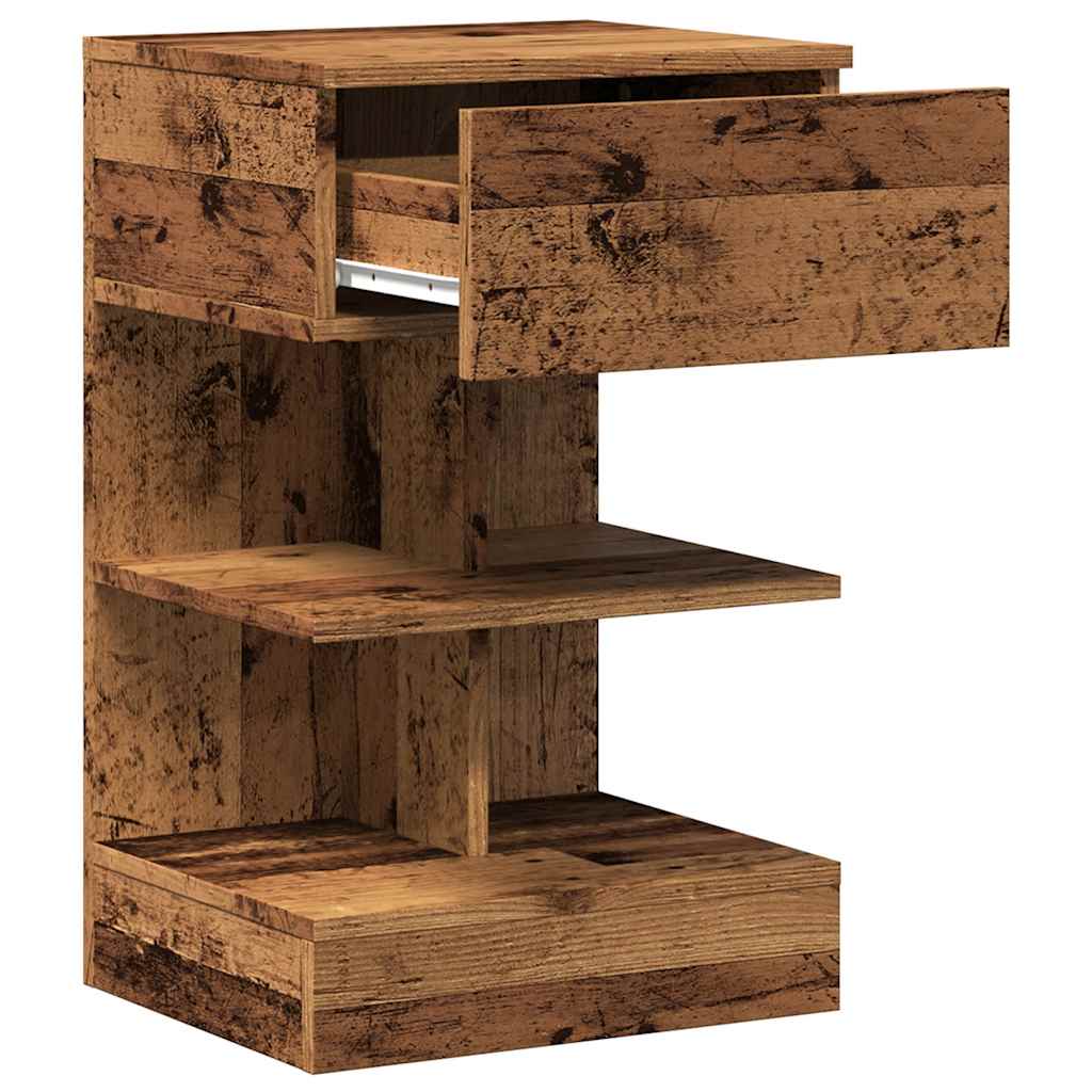 Comodino In Legno Vecchio 40X35X65 Cm In Legno Multistrato