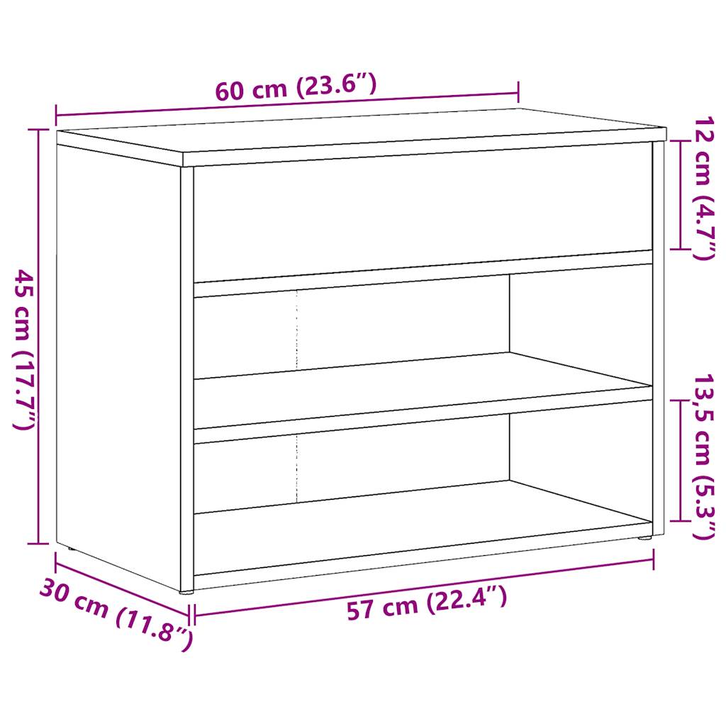 Scarpiera 60X30X45 Cm In Legno Multistrato