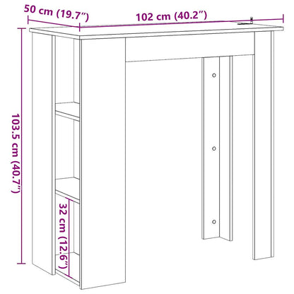 Tavolo Bar Ripiano 102X50X103,5Cm Truciolato
