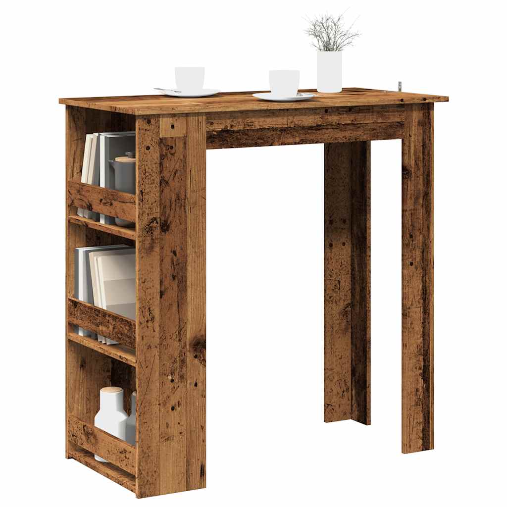 Tavolino Da Bar Con Ripiani Marrone Rovere 102X50X103,5 Cm