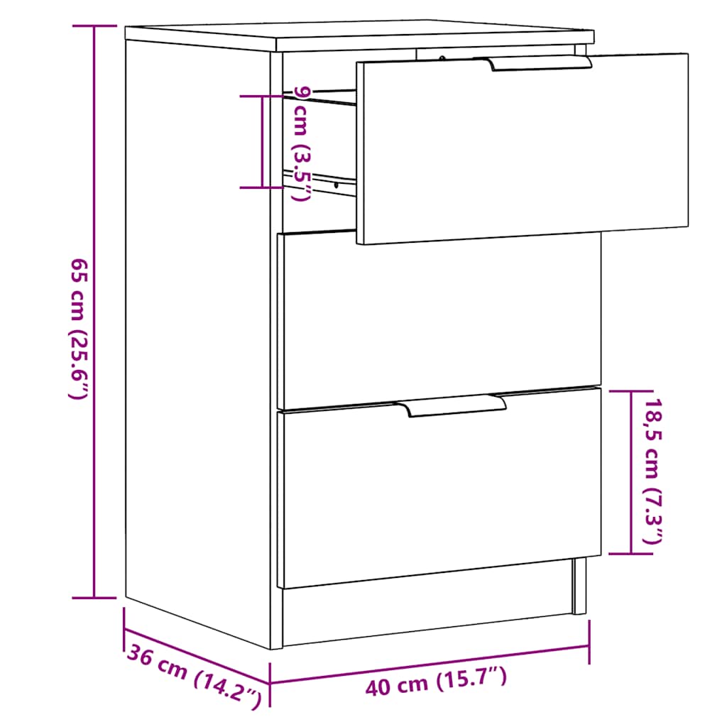 Comodino Legno Vecchio 40X36X65 Cm In Legno Multistrato