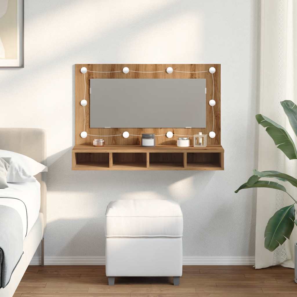 Mobile A Specchio Con Led 90X31,5X62 Cm