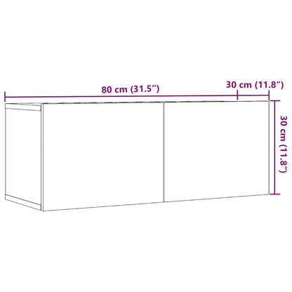 Mobili Tv A Parete 2Pz 80X30X30 Cm