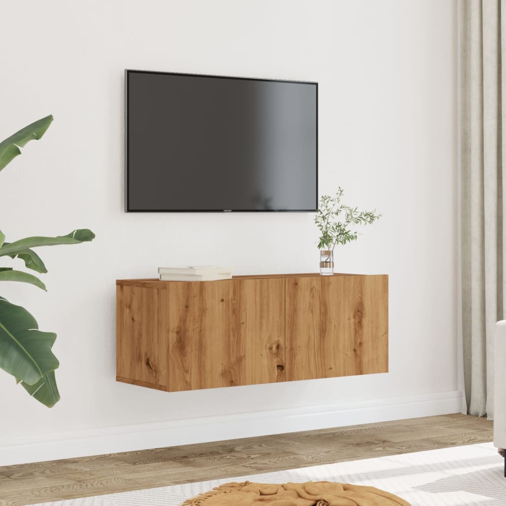 Mobili Tv A Parete 2Pz 80X30X30 Cm