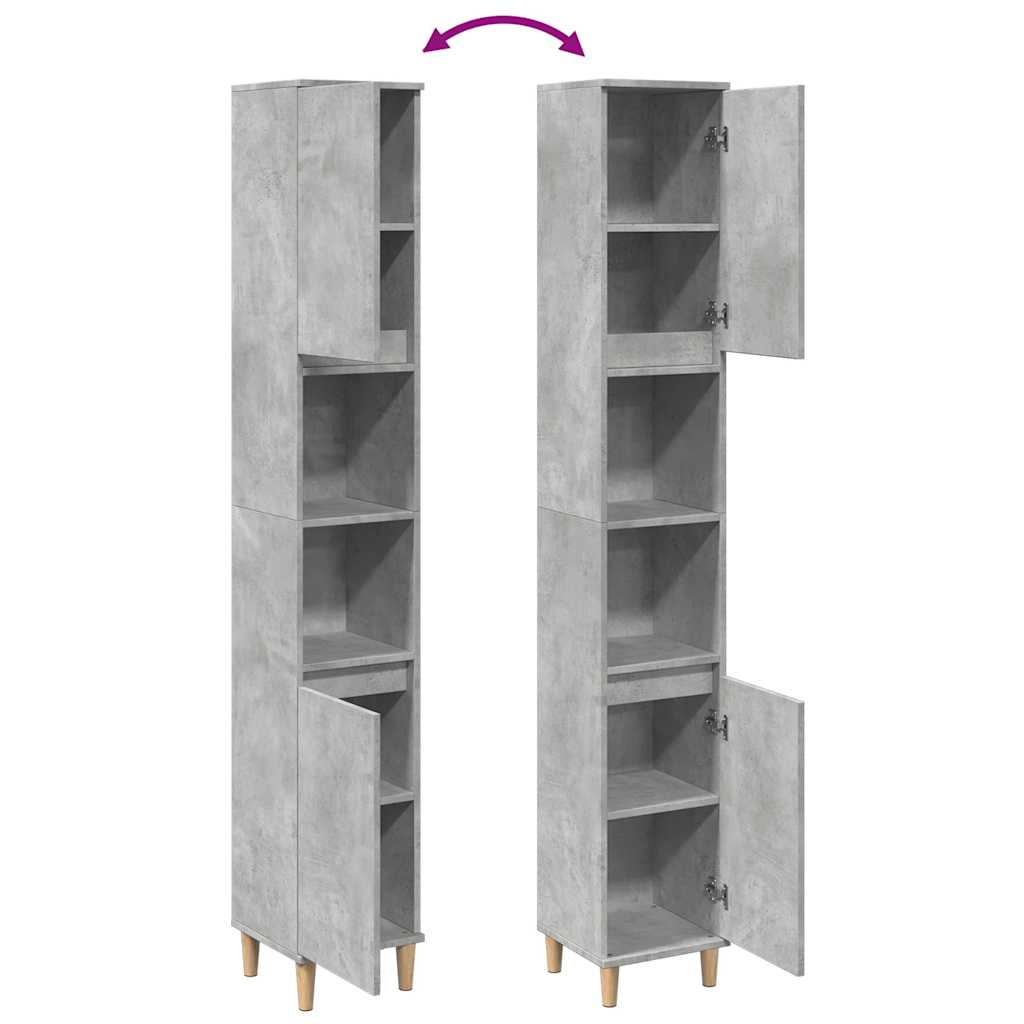 Armadietto Bagno 30X30X190 Cm Legno Multistrato