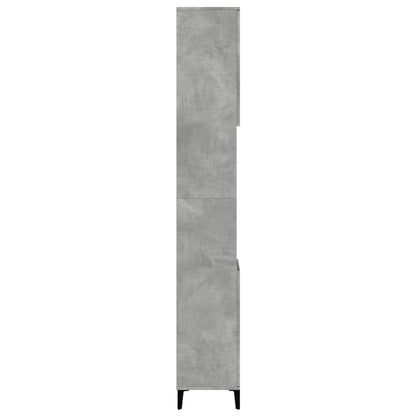 Armadietto Bagno Grigio Cemento 30X30X190 Cm Legno Multistrato