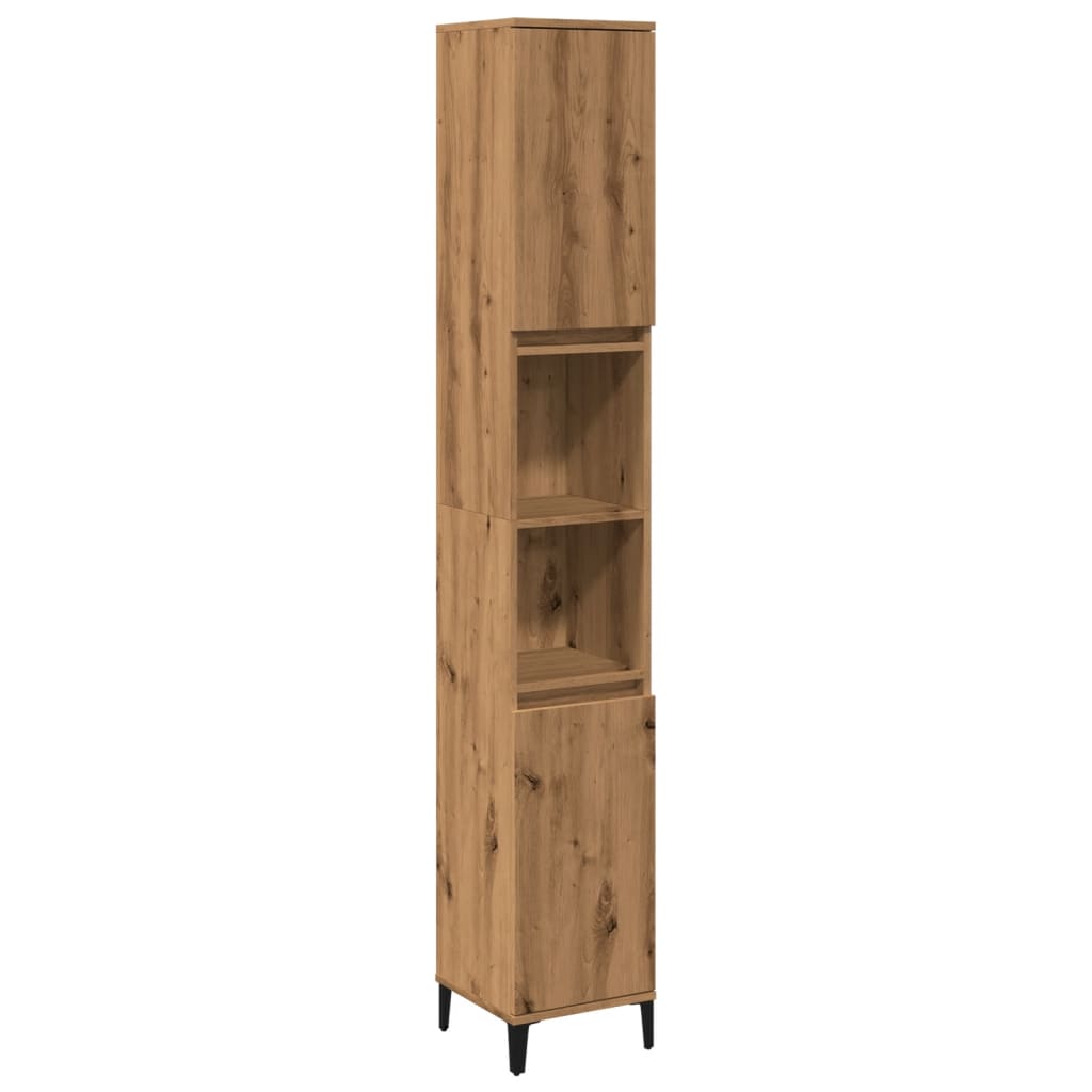 Armadietto Bagno Rovere 30X30X190 Cm Legno Multistrato