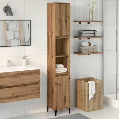 Armadietto Bagno Rovere 30X30X190 Cm Legno Multistrato