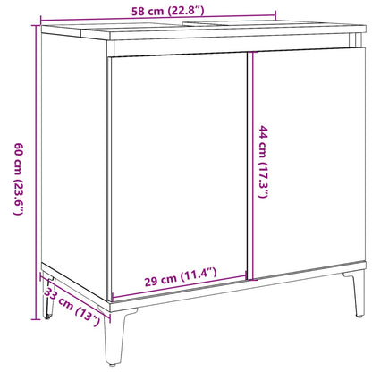 Mobile Lavabo 58X33X60 Cm In Legno Multistrato