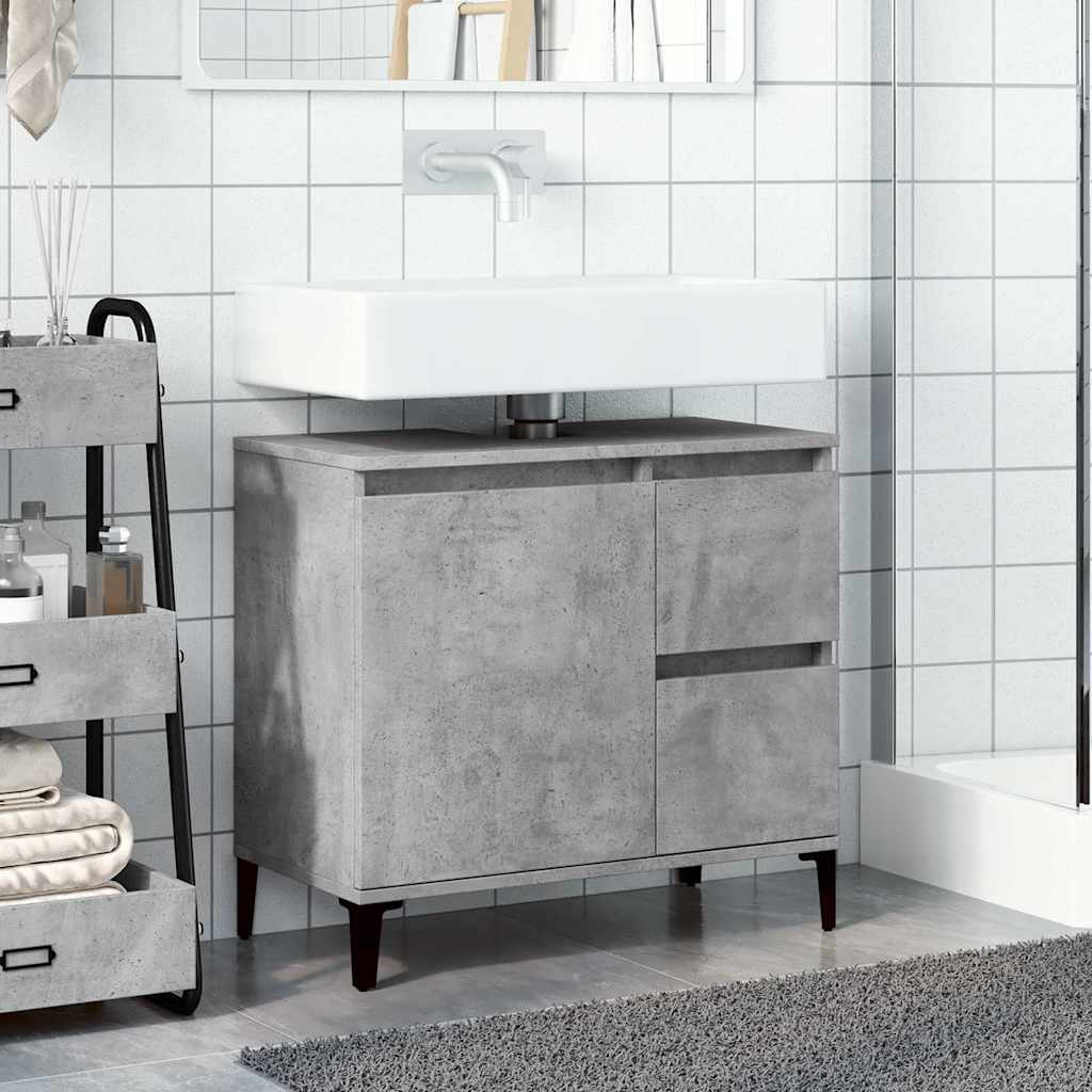 Mobile Lavabo Da Bagno Grigio Rovere 65X33X60Cm In Truciolato