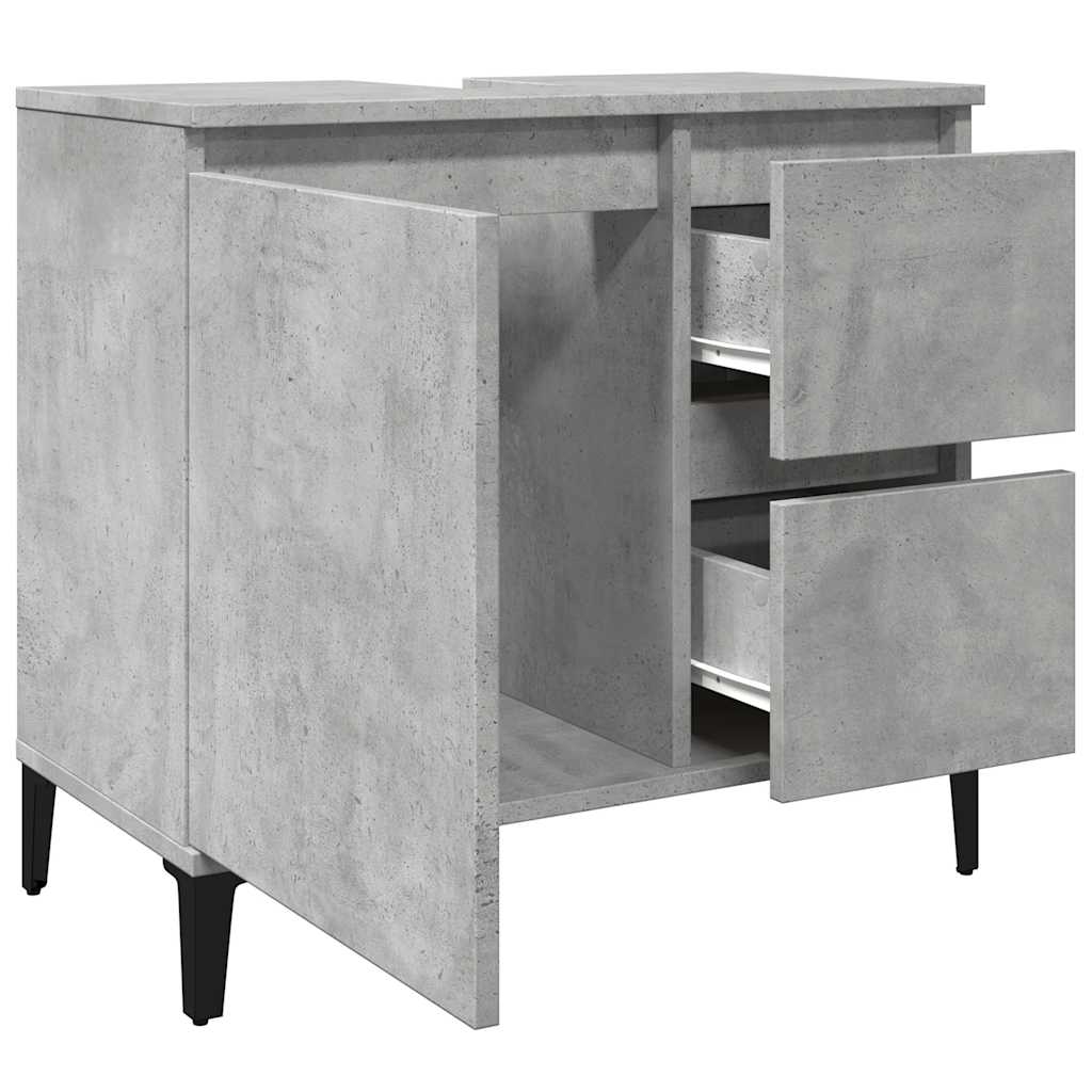 Mobile Lavabo Da Bagno Grigio Rovere 65X33X60Cm In Truciolato