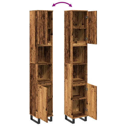 Armadietto Bagno 30X30X190 Cm In Legno Multistrato