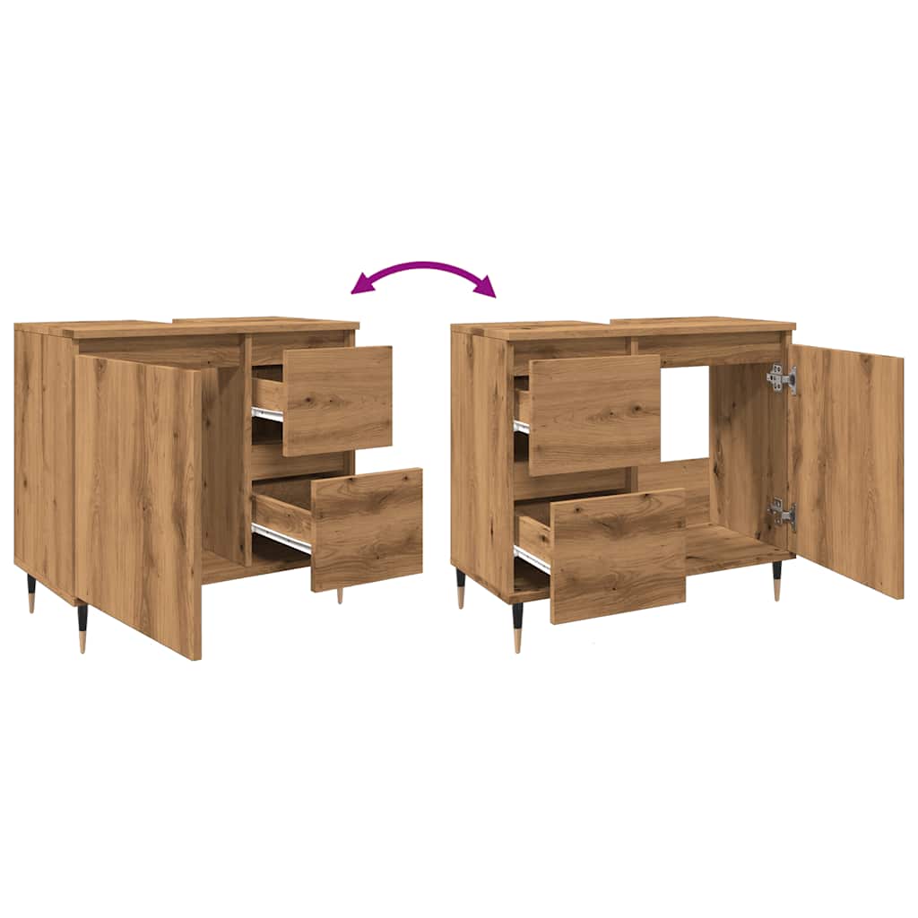 Armadietto Da Bagno 65X33X60Cm In Truciolato