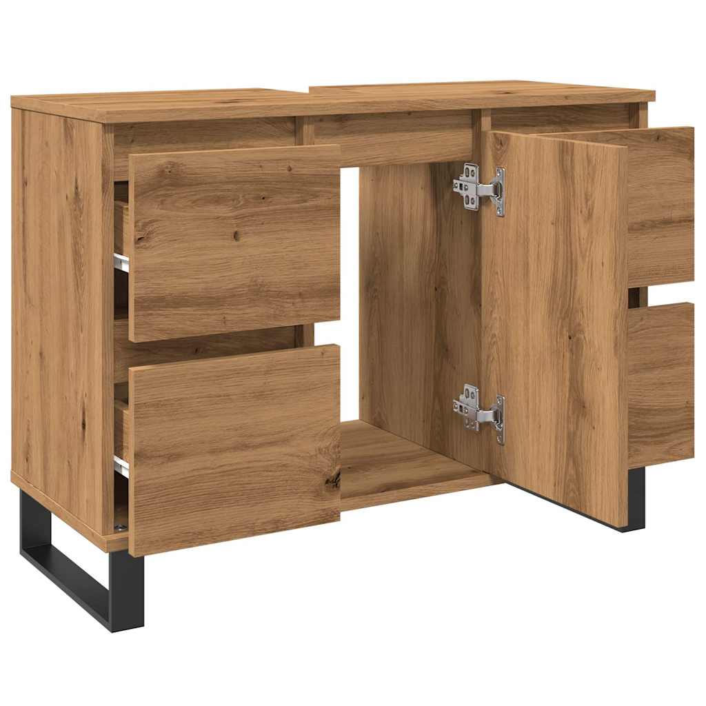 Mobiletto Da Bagno 80X33X60 Cm In Truciolato