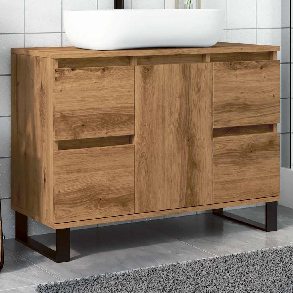 Mobiletto Da Bagno 80X33X60 Cm In Truciolato