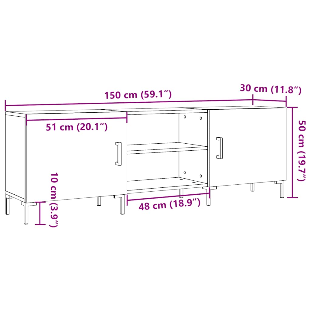 Mobile Porta Tv 150X30X50 Cm In Truciolato