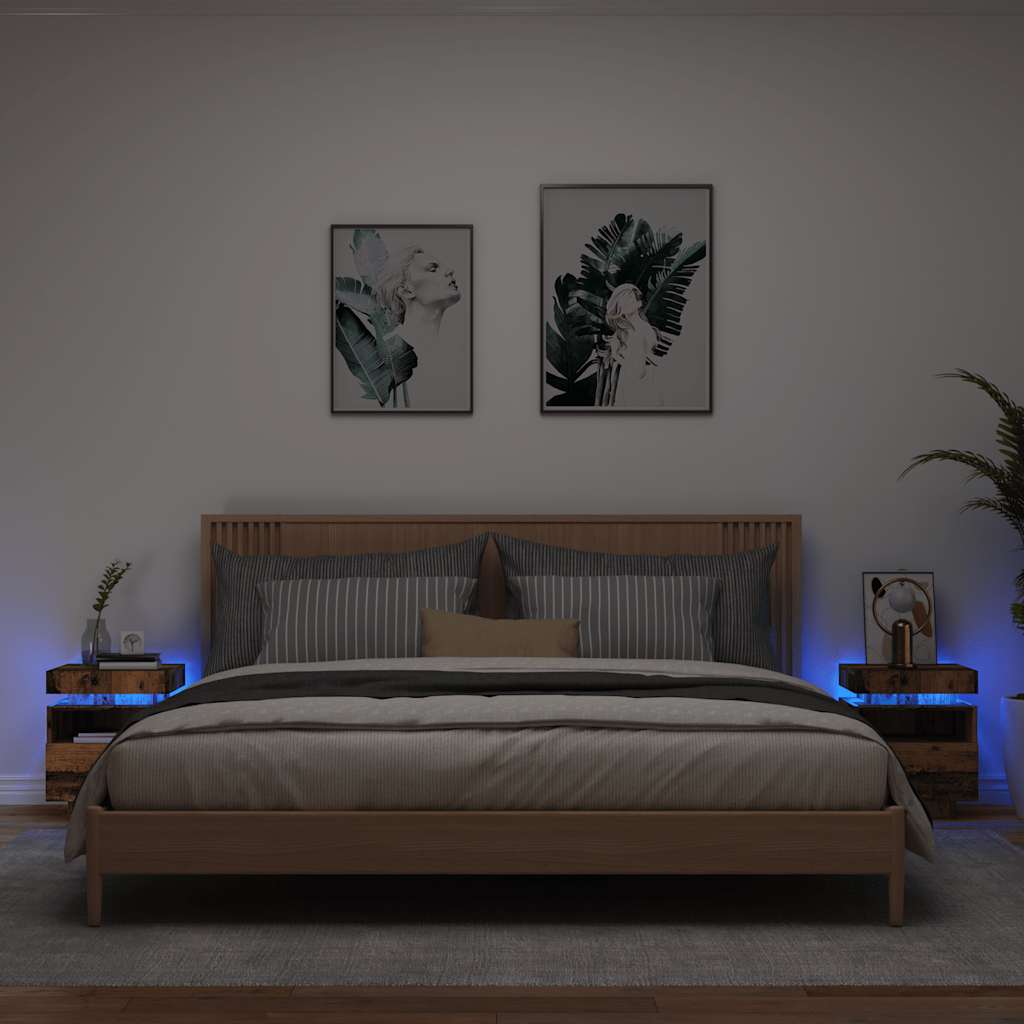 Comodino Con Luci Led 40X39X48,5 Cm
