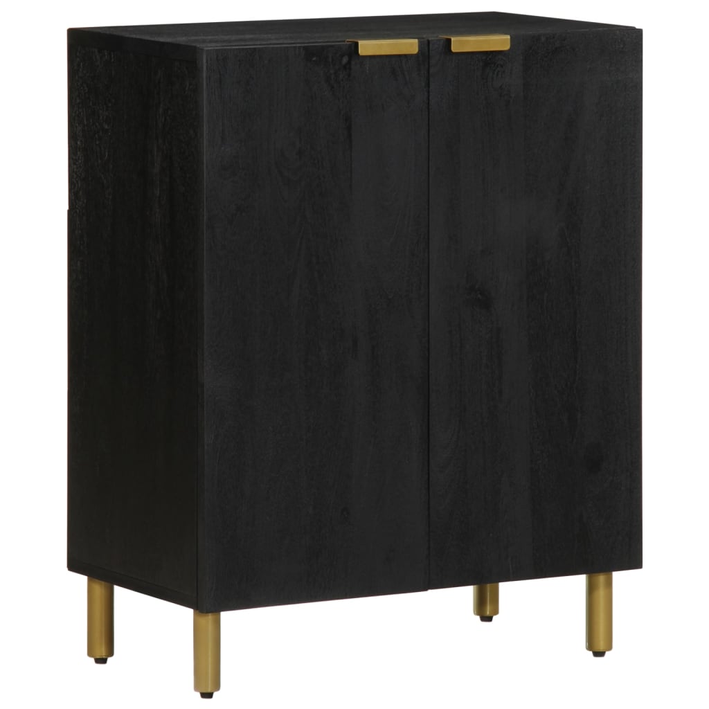 Credenza Nera 60X33X75 Cm In Legno Multistrato Rovere Marrone
