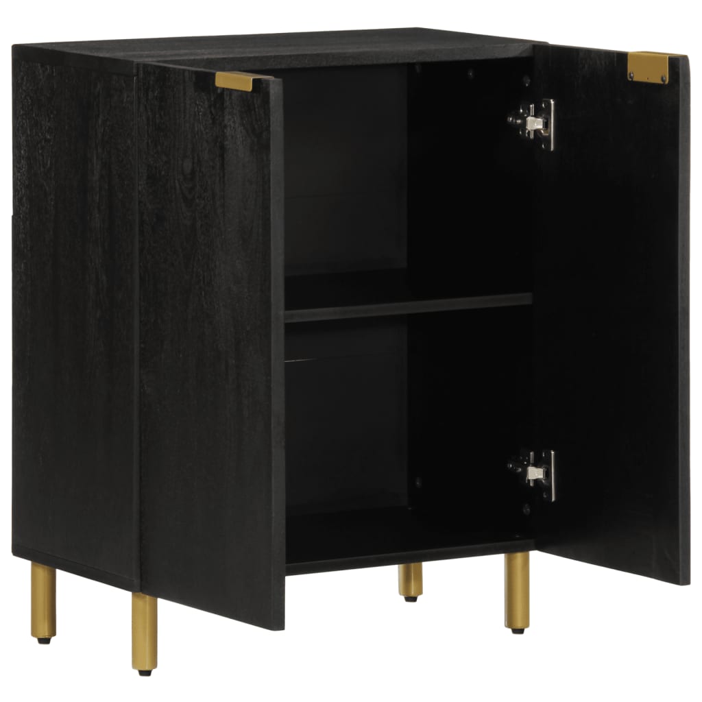 Credenza Nera 60X33X75 Cm In Legno Multistrato Rovere Marrone