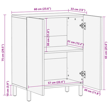 Credenza Nera 60X33X75 Cm In Legno Multistrato Rovere Marrone