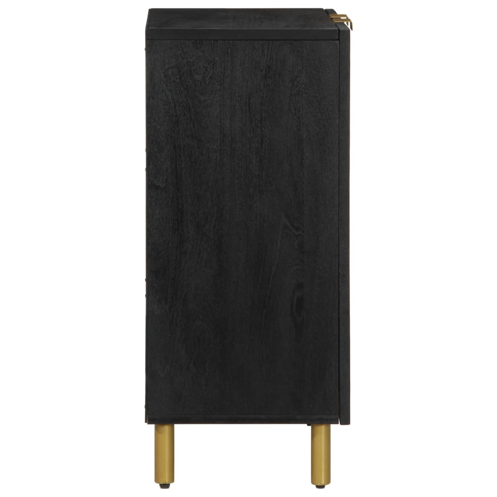 Credenza Nera 60X33X75 Cm In Legno Multistrato Rovere Marrone