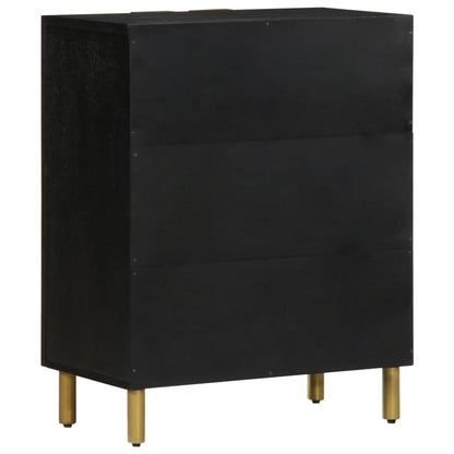 Credenza Nera 60X33X75 Cm In Legno Multistrato Rovere Marrone